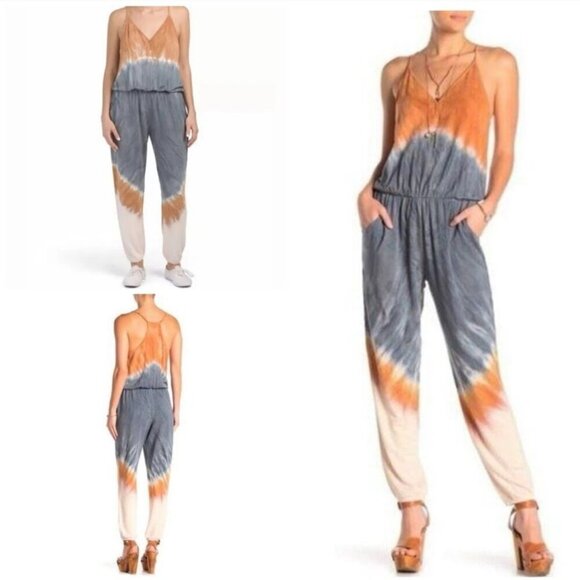 YFB Young Fabulous Broke Tie-Dye Keely Jumpsuit Boho Hippie Indie Chic  Medium - Picture 2 of 11